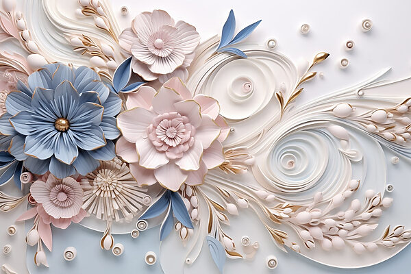 Flores e folhas de papel Flores e folhas de papel