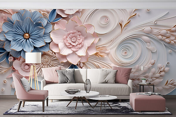 Flores e folhas de papel Flores e folhas de papel