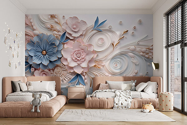 Flores e folhas de papel Flores e folhas de papel