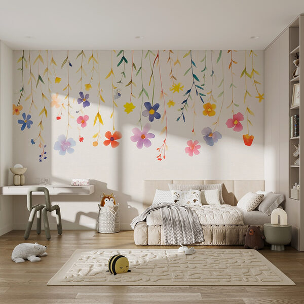 Pintura a aguarela de flores e folhas Pintura a aguarela de flores e folhas