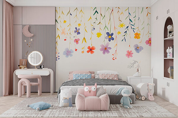 Pintura a aguarela de flores e folhas Pintura a aguarela de flores e folhas