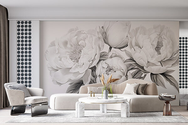 Desenho de flores sobre um fundo branco Desenho de flores sobre um fundo branco