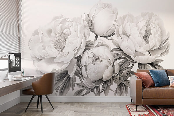 Desenho de flores sobre um fundo branco Desenho de flores sobre um fundo branco