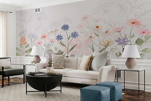 Flores delicadas em tons pastel suaves Flores delicadas em tons pastel suaves