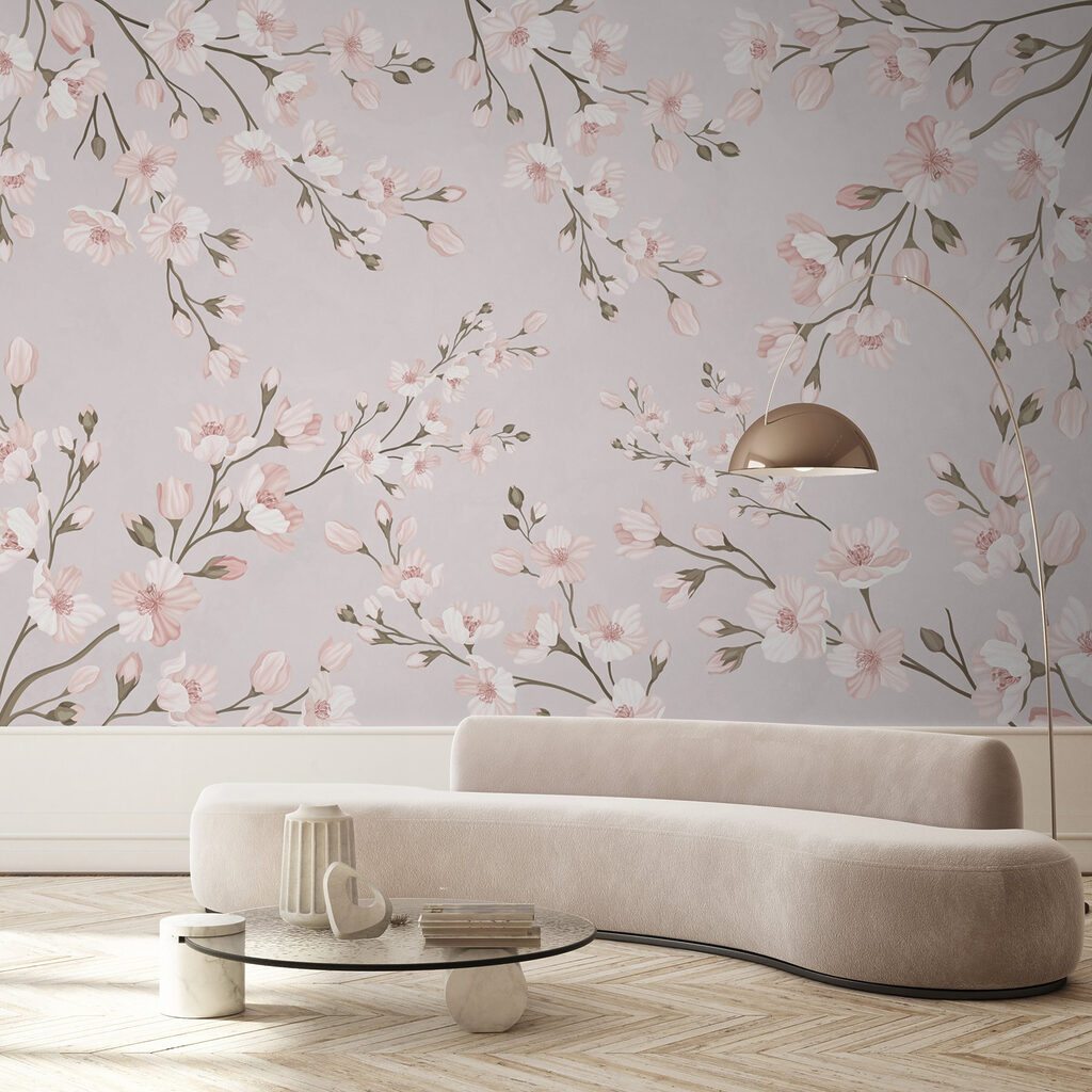 Pattern of flowers on a white background