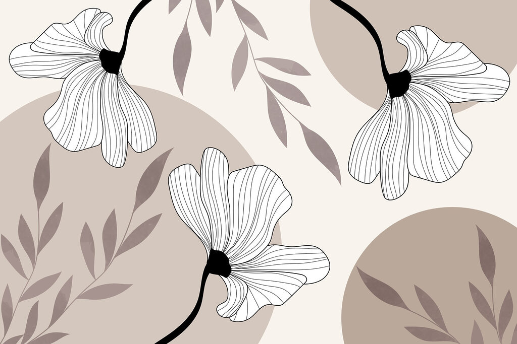 Delicate floral line design artwork