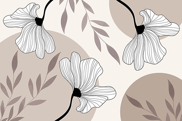 Delicate floral line design artwork