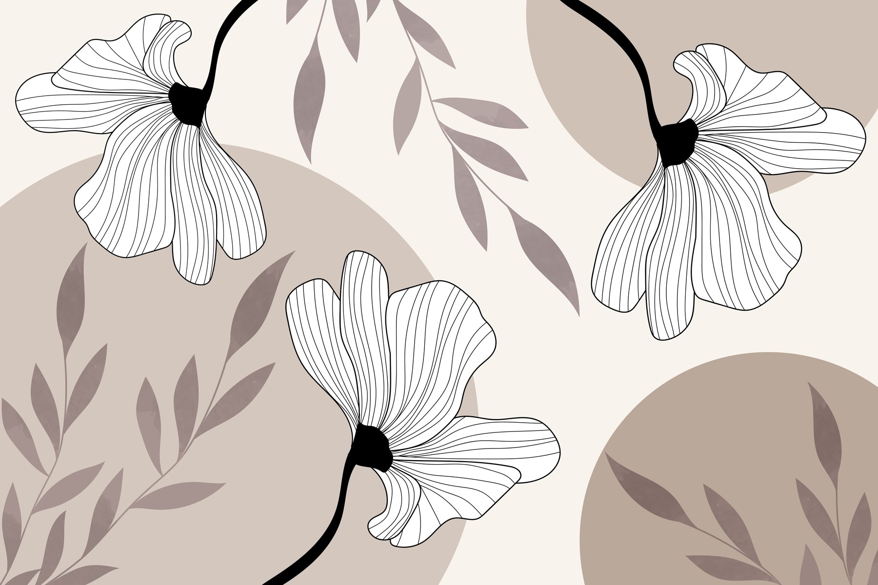 Delicate floral line design artwork