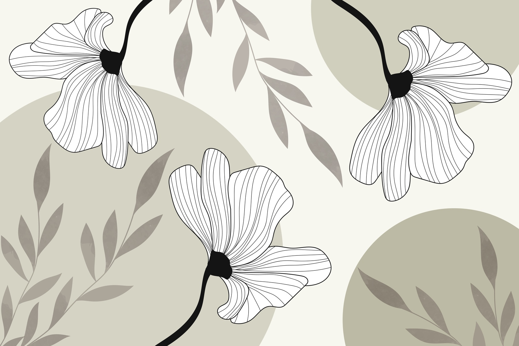 Botanical elegance in monochrome hues Botanical elegance in monochrome hues