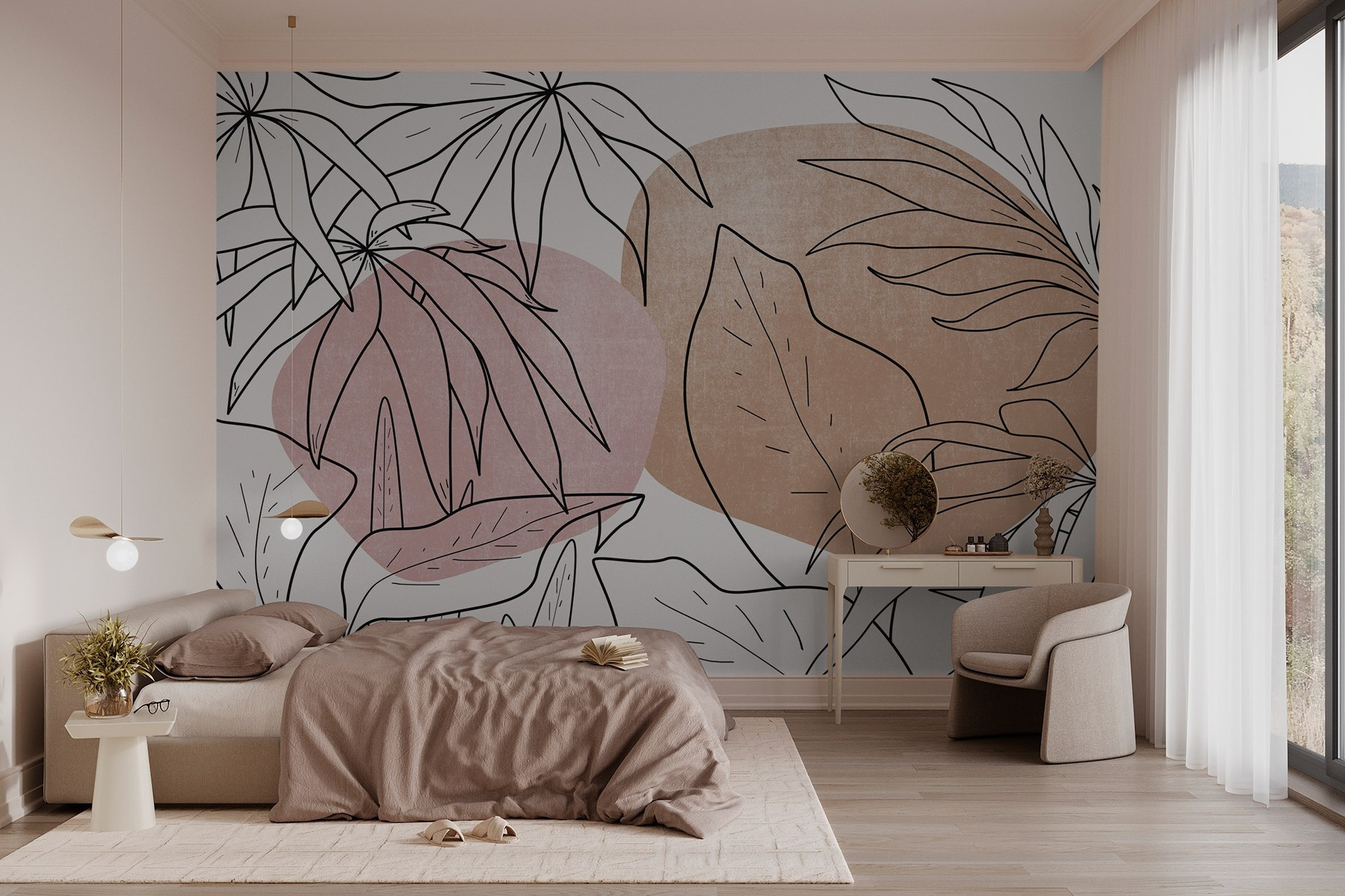 Drawing of leaves and plants