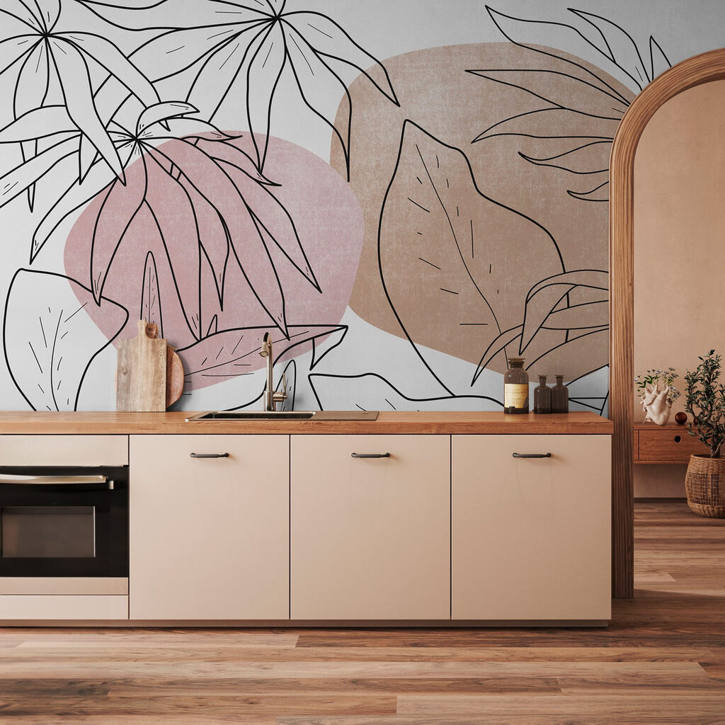 Drawing of leaves and plants