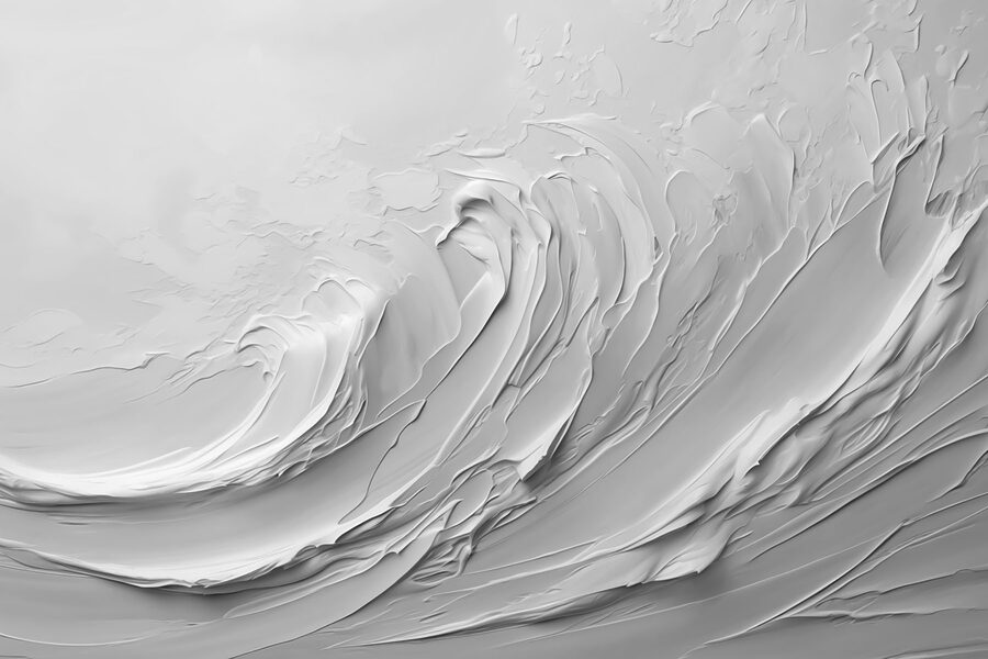 Parede branca com ondas brancas