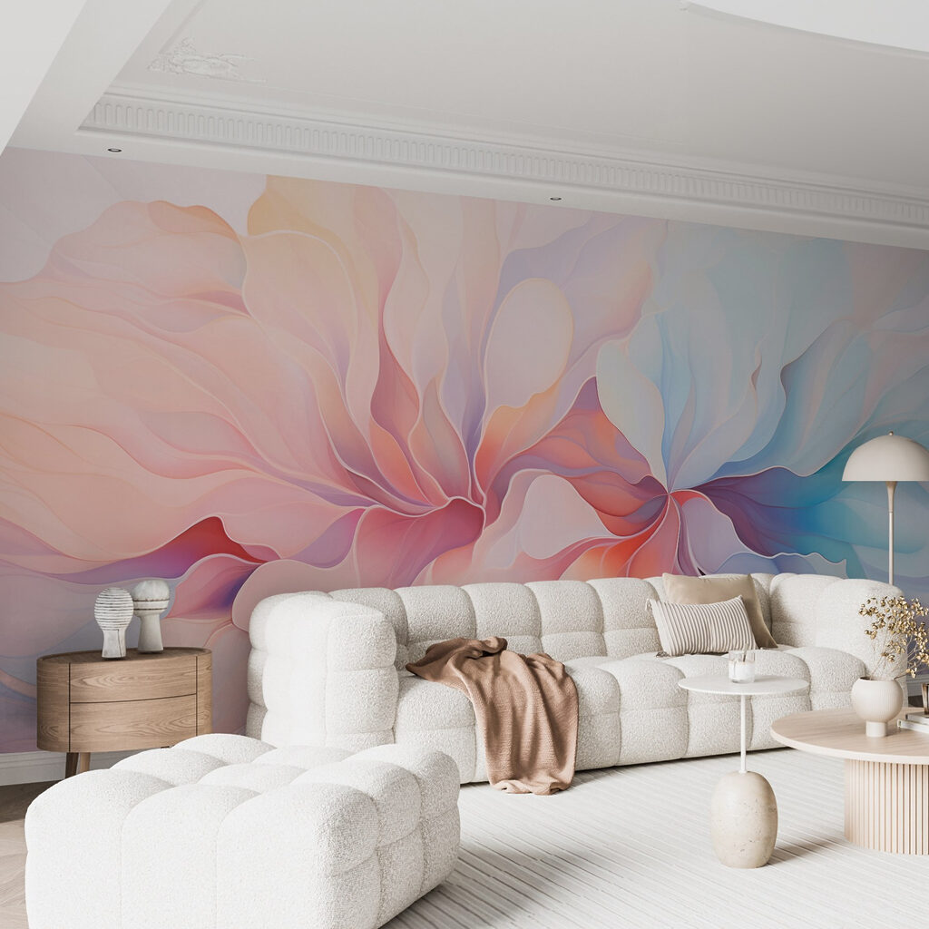 Soft pastels in flowing patterns