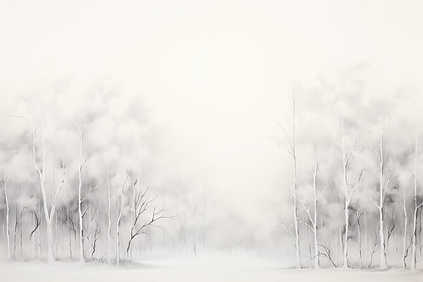 Grupo de árvores numa floresta com neve Grupo de árvores numa floresta com neve