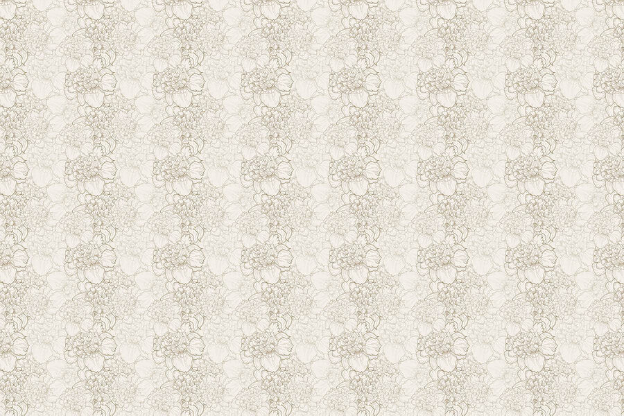 Desenho floral com contornos delicados.