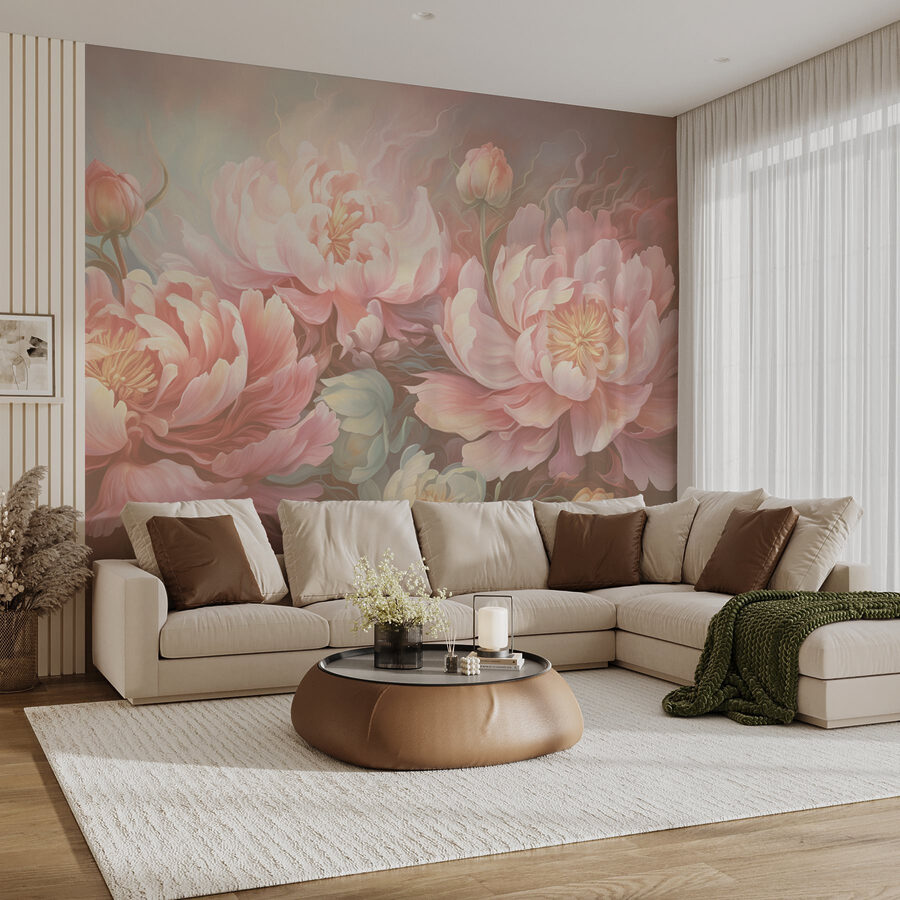 Pintura de flores sobre uma superfície