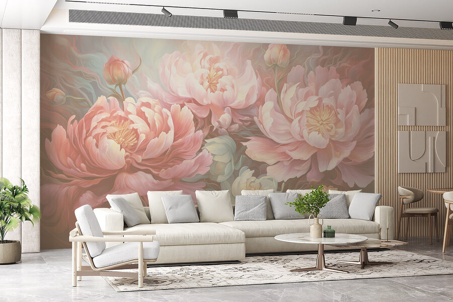 Pintura de flores sobre uma superfície