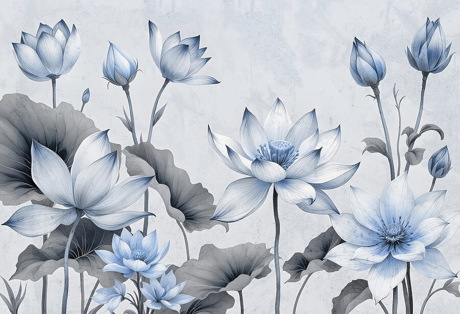 Flores delicadas em tons suaves