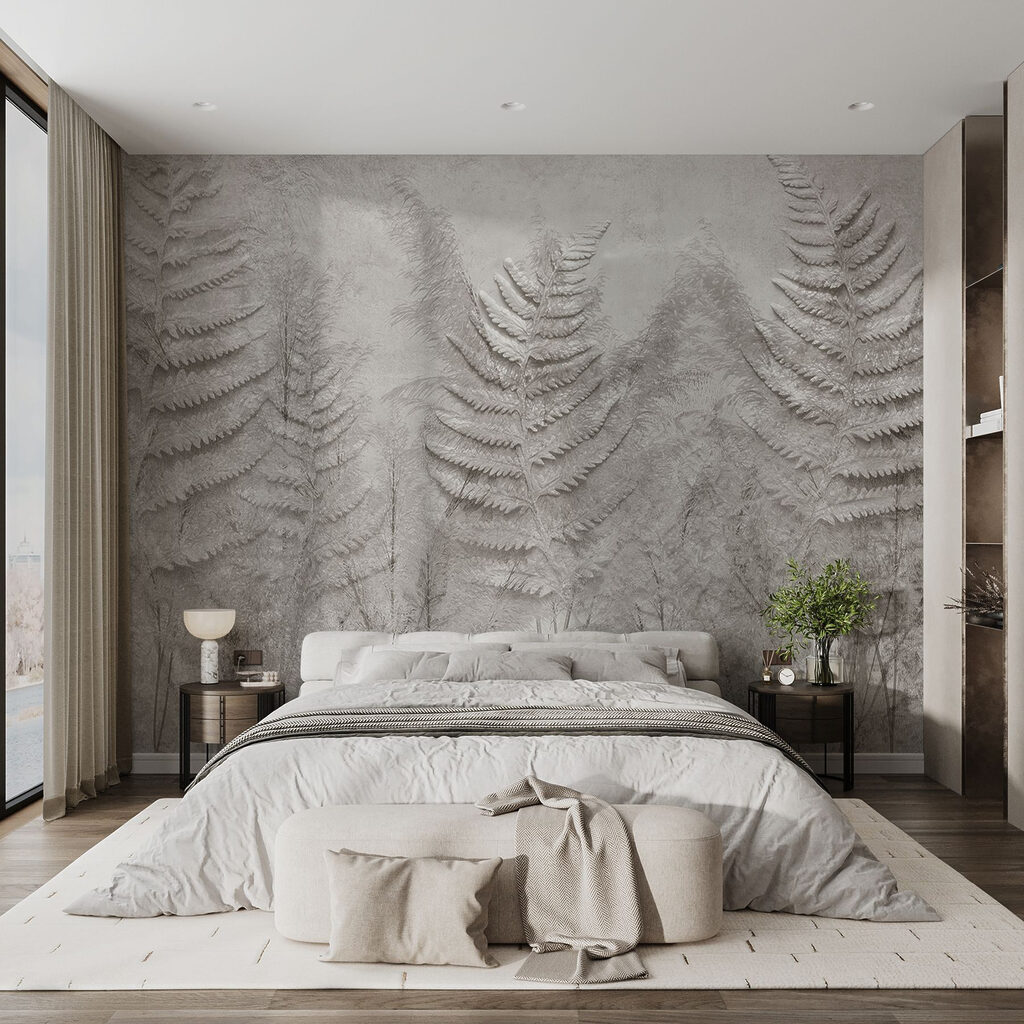 Fern fronds in a row Fern fronds in a row