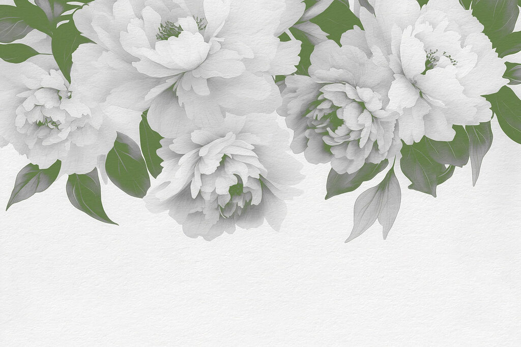 Grupo de flores brancas com folhas verdes Grupo de flores brancas com folhas verdes