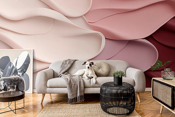 Grupo de tecido ondulado cor-de-rosa e branco Grupo de tecido ondulado cor-de-rosa e branco