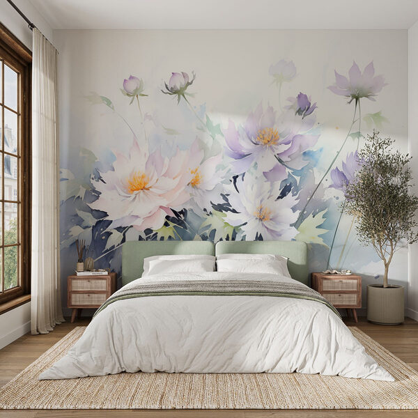 Pintura de flores sobre um fundo branco Pintura de flores sobre um fundo branco