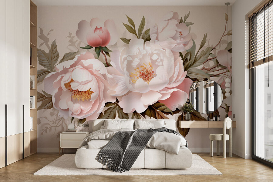 Flores delicadas em cores suaves