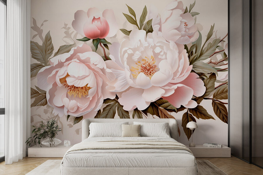 Flores delicadas em cores suaves