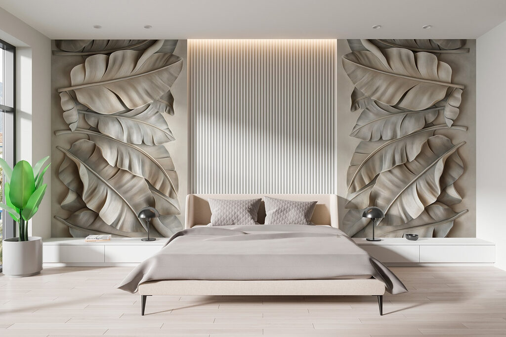 Textured leaves in gentle arrangement