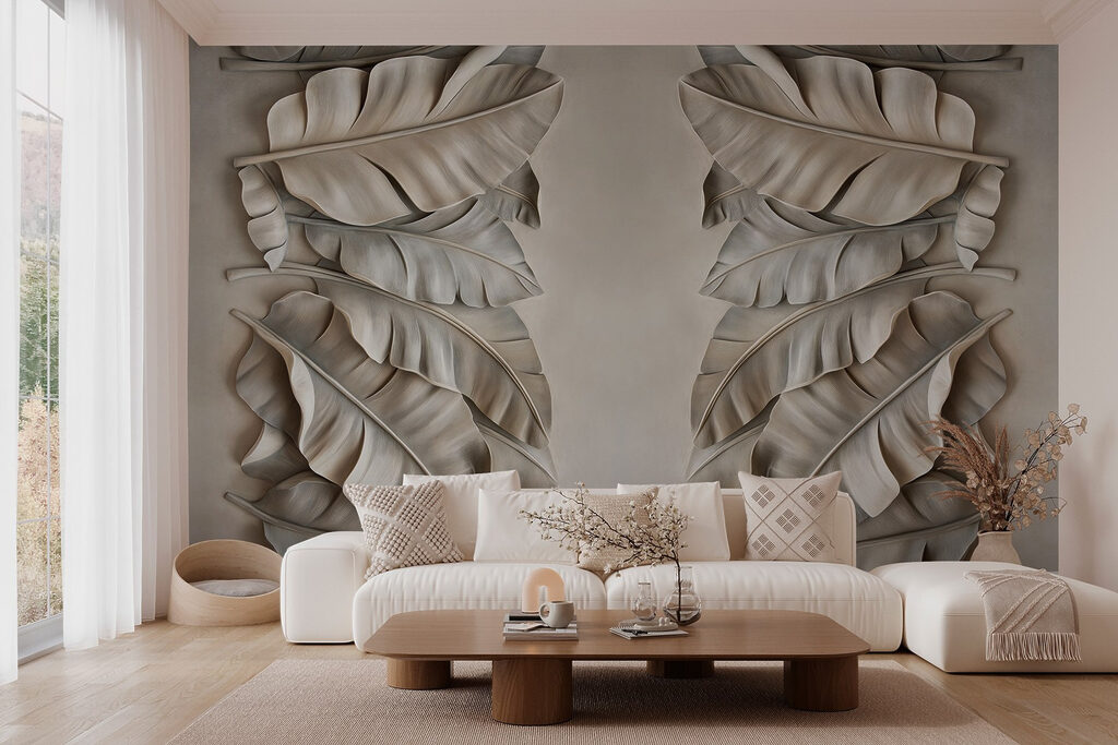 Textured leaves in gentle arrangement