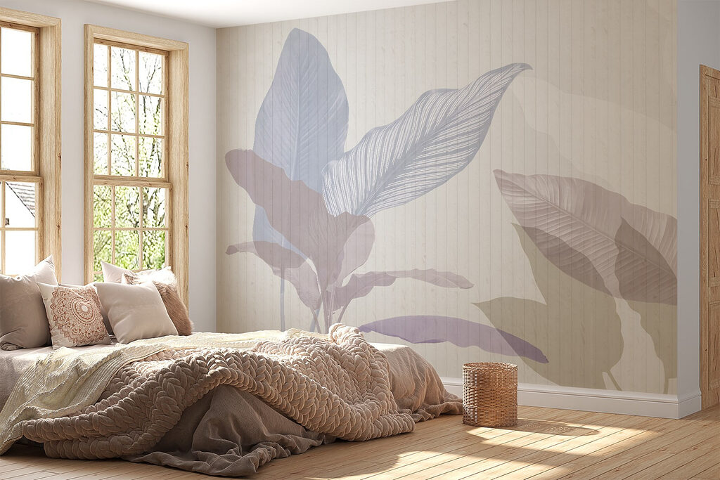 Gentle pastel leaves in soft tones Gentle pastel leaves in soft tones