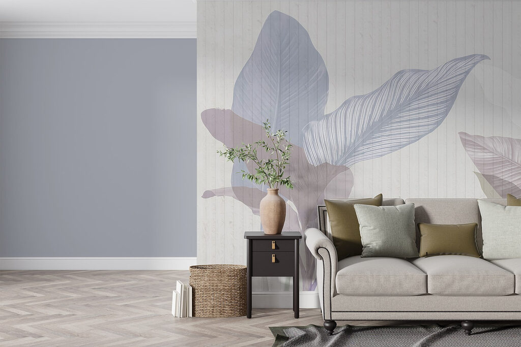 Gentle pastel leaves in soft tones Gentle pastel leaves in soft tones