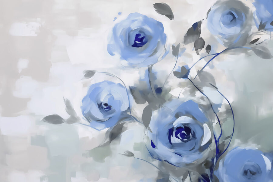 Pintura de flores azuis Pintura de flores azuis