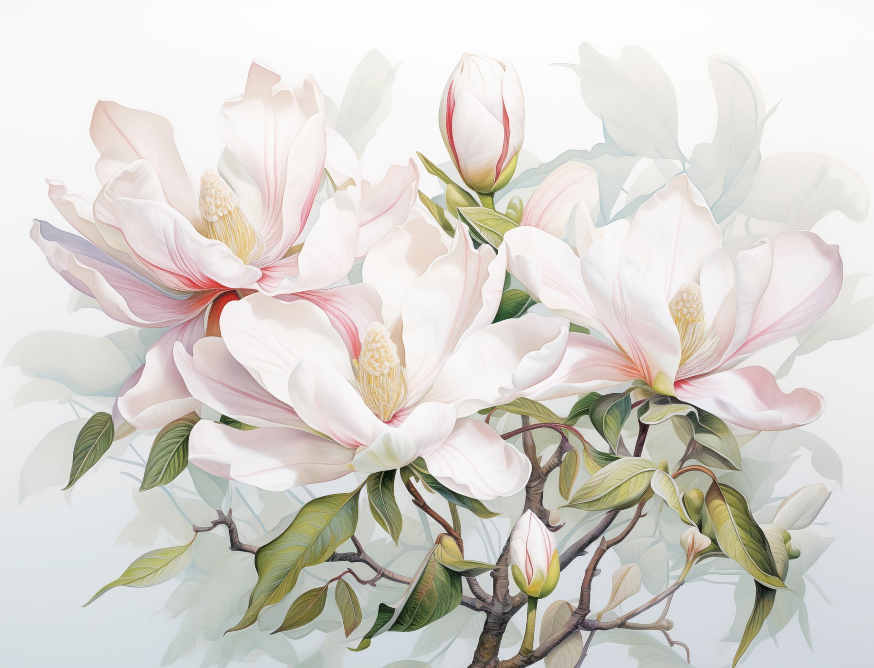 Elegant blooms in soft pastel hues Elegant blooms in soft pastel hues