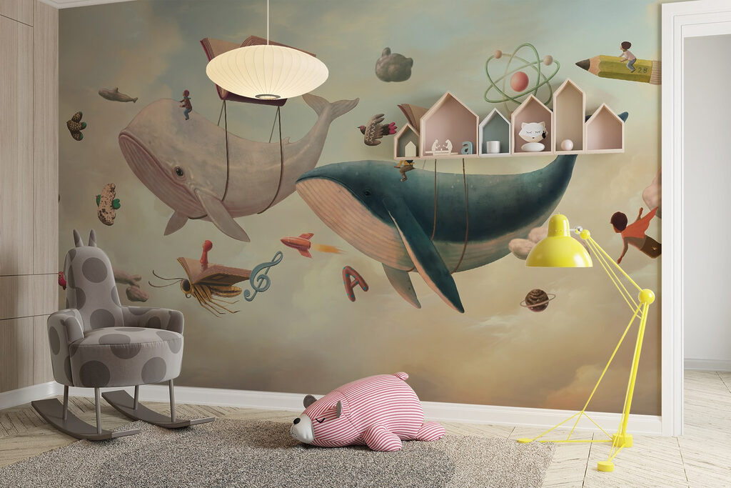 Whale and whale with books and a book on them Whale and whale with books and a book on them