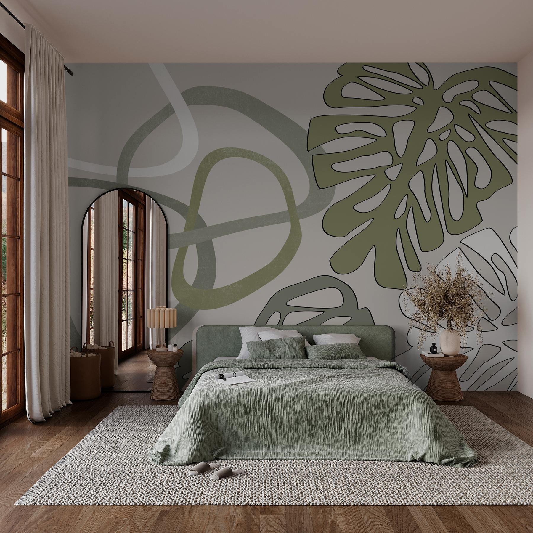 Abstract shapes with botanical elements Abstract shapes with botanical elements