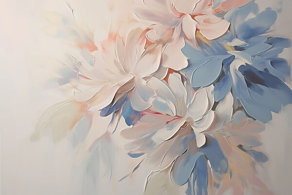 Pintura de flores sobre uma superfície branca Pintura de flores sobre uma superfície branca