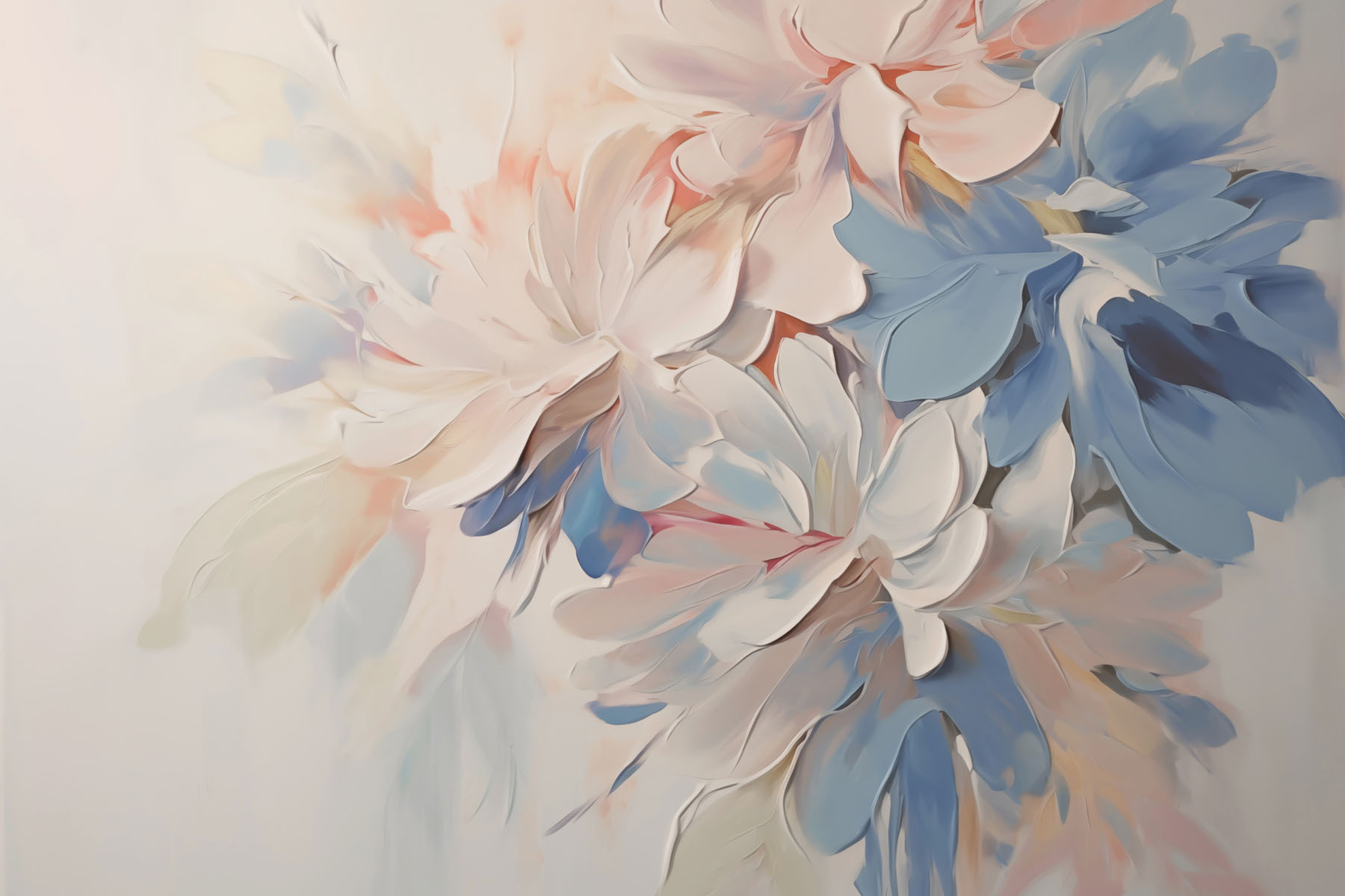 Painting of flowers on a white surface