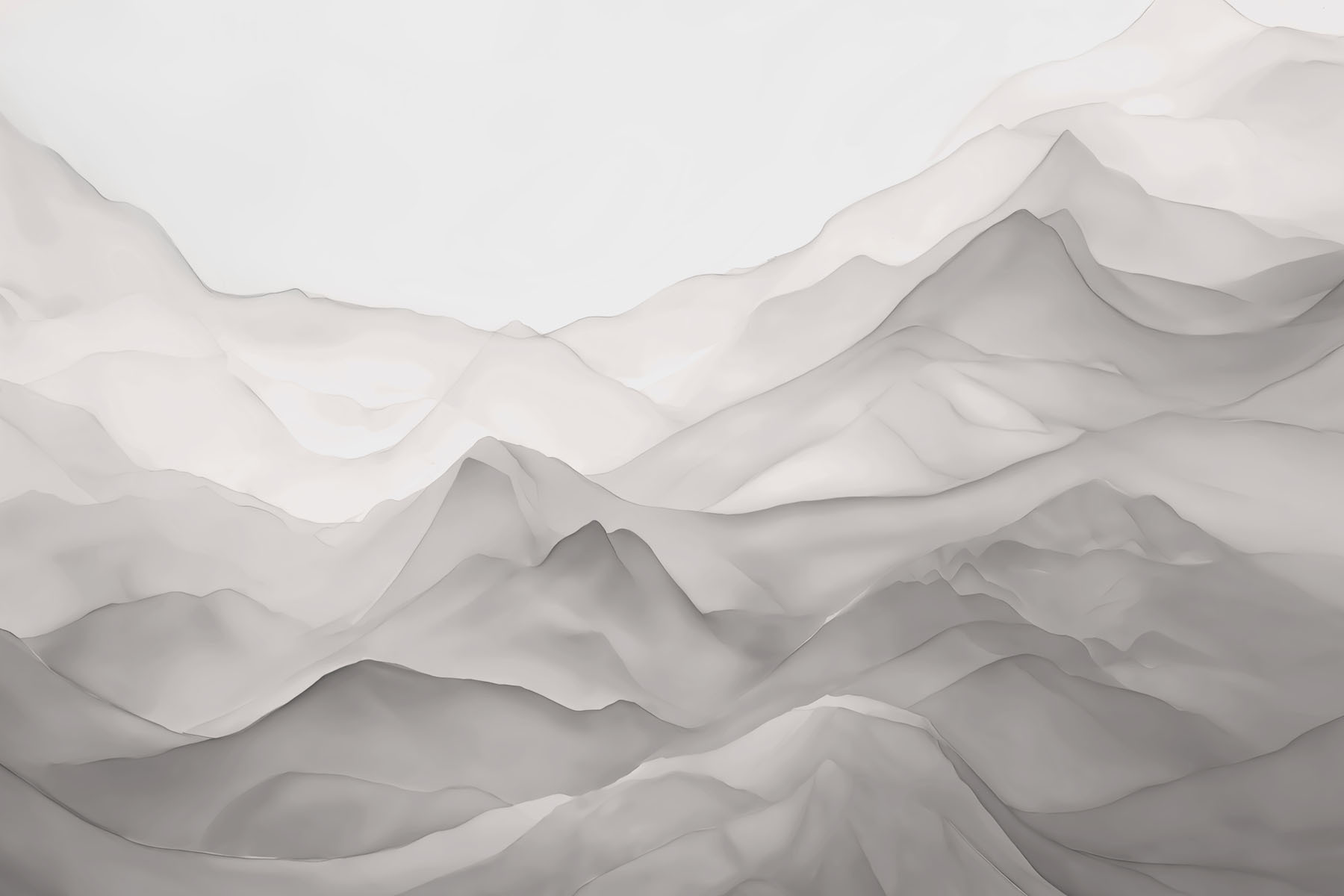 White mountains with a white background