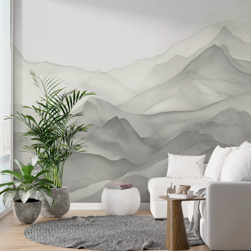 White and grey mountain range