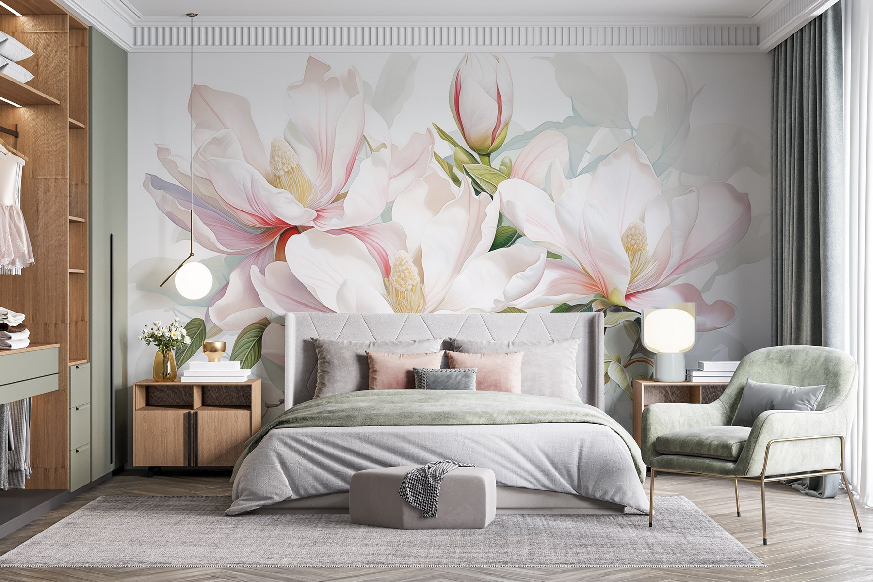Elegant blooms in soft pastel hues Elegant blooms in soft pastel hues