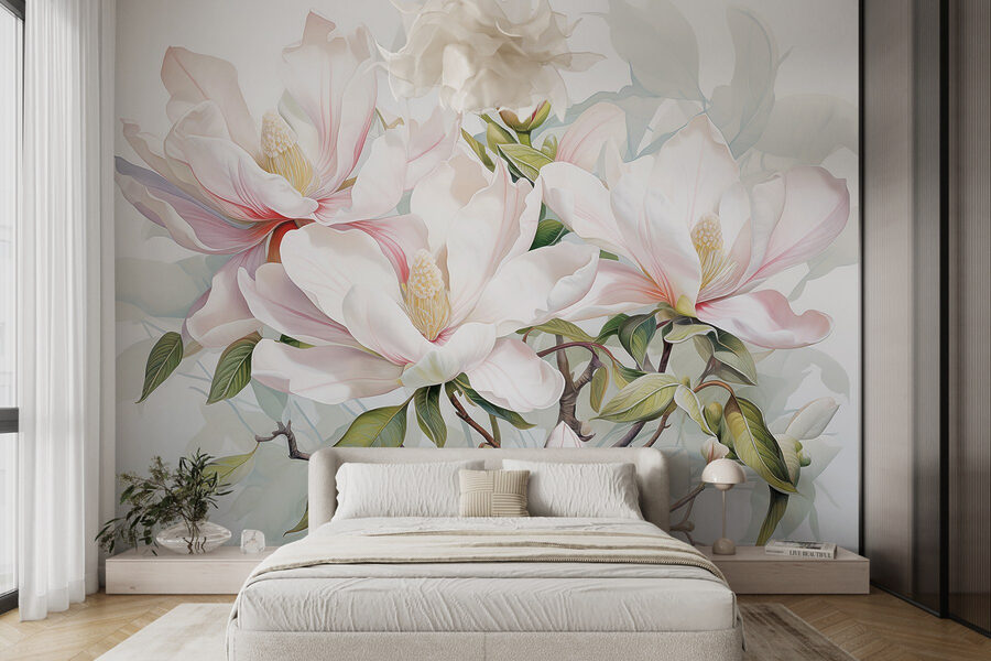 Flores elegantes em tons pastel suaves