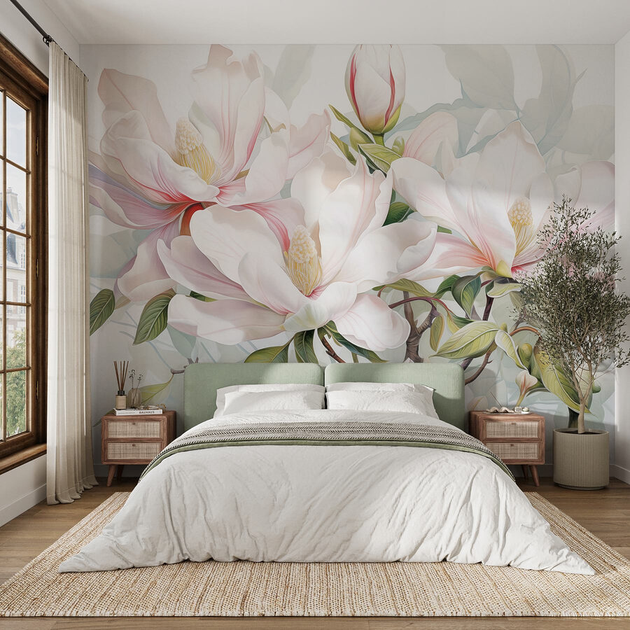 Flores elegantes em tons pastel suaves