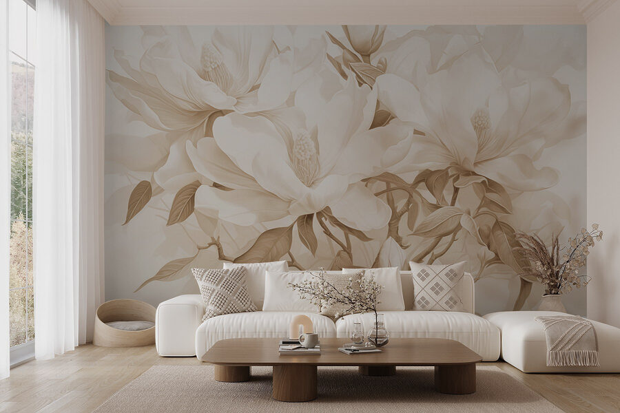 Flores delicadas em tons suaves