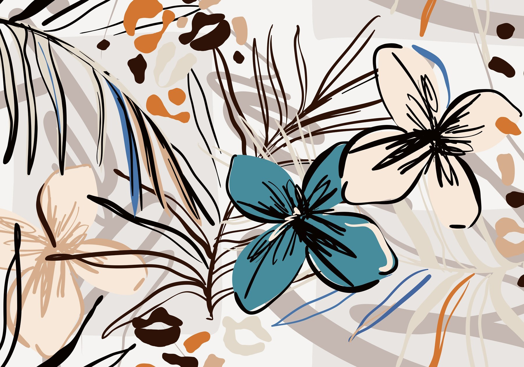 Colorful floral pattern with flowers