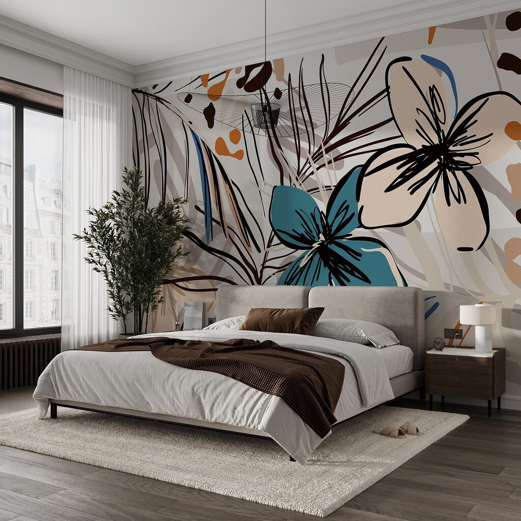 Colorful floral pattern with flowers