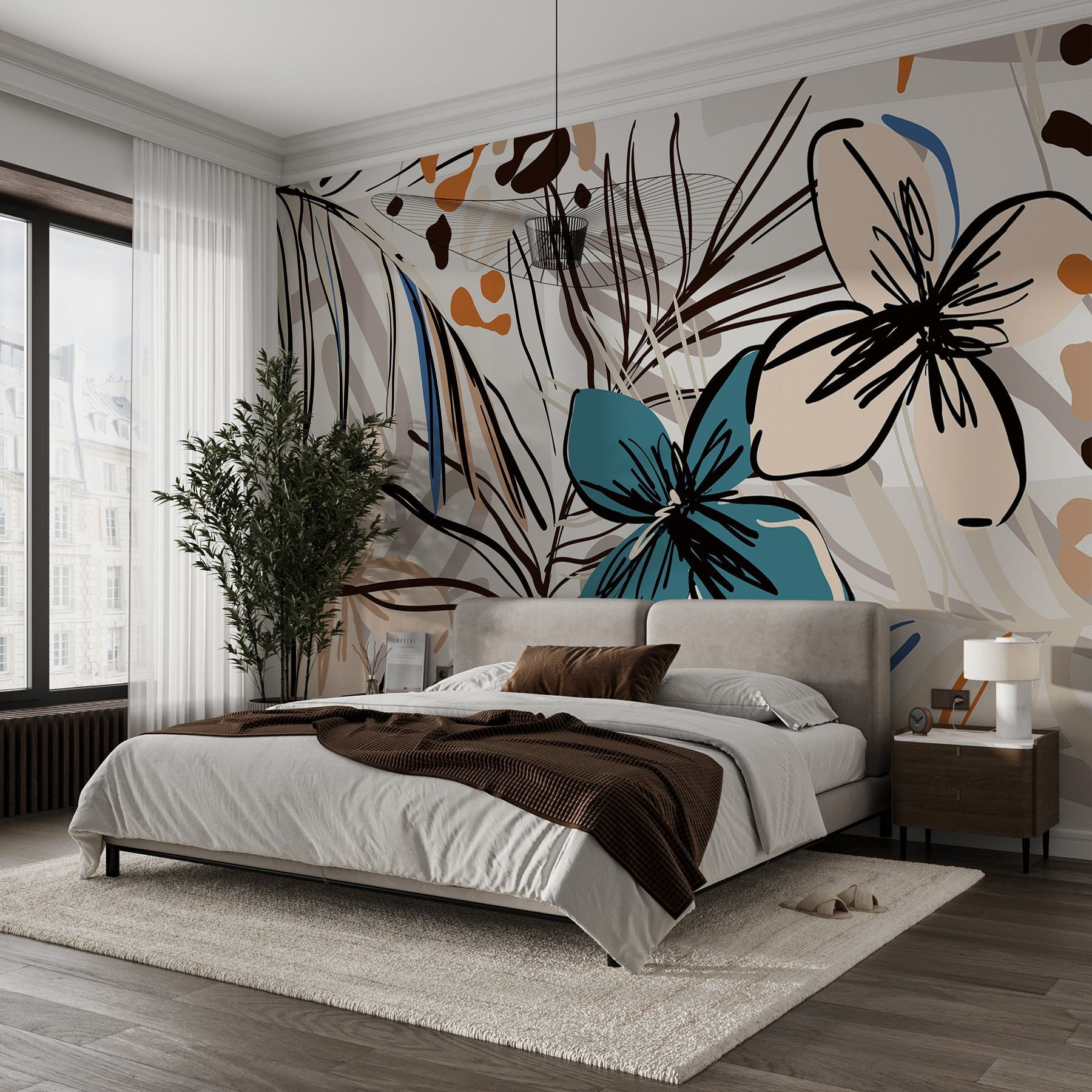 Colorful floral pattern with flowers