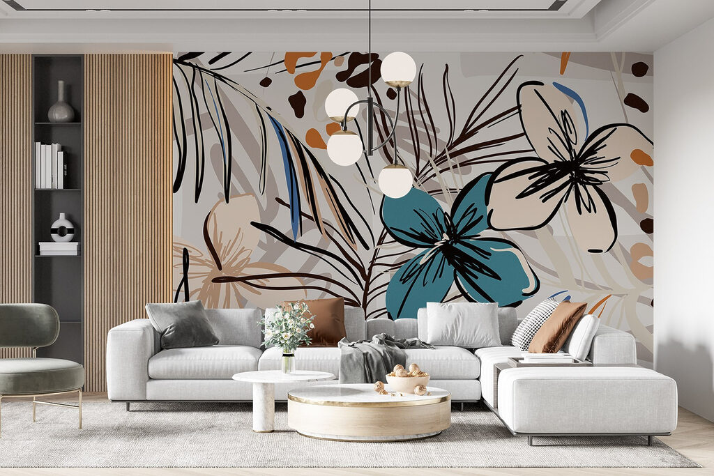 Colorful floral pattern with flowers