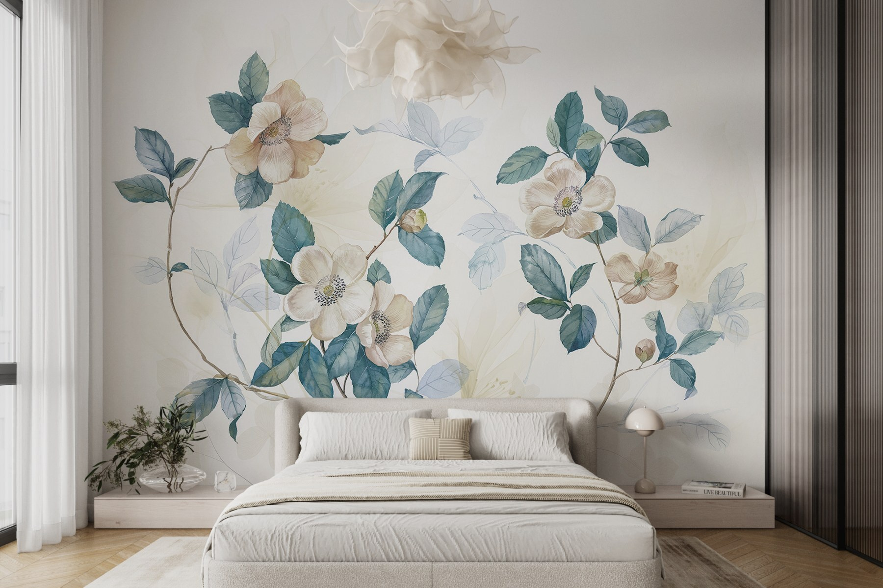 Painting of flowers and leaves Painting of flowers and leaves