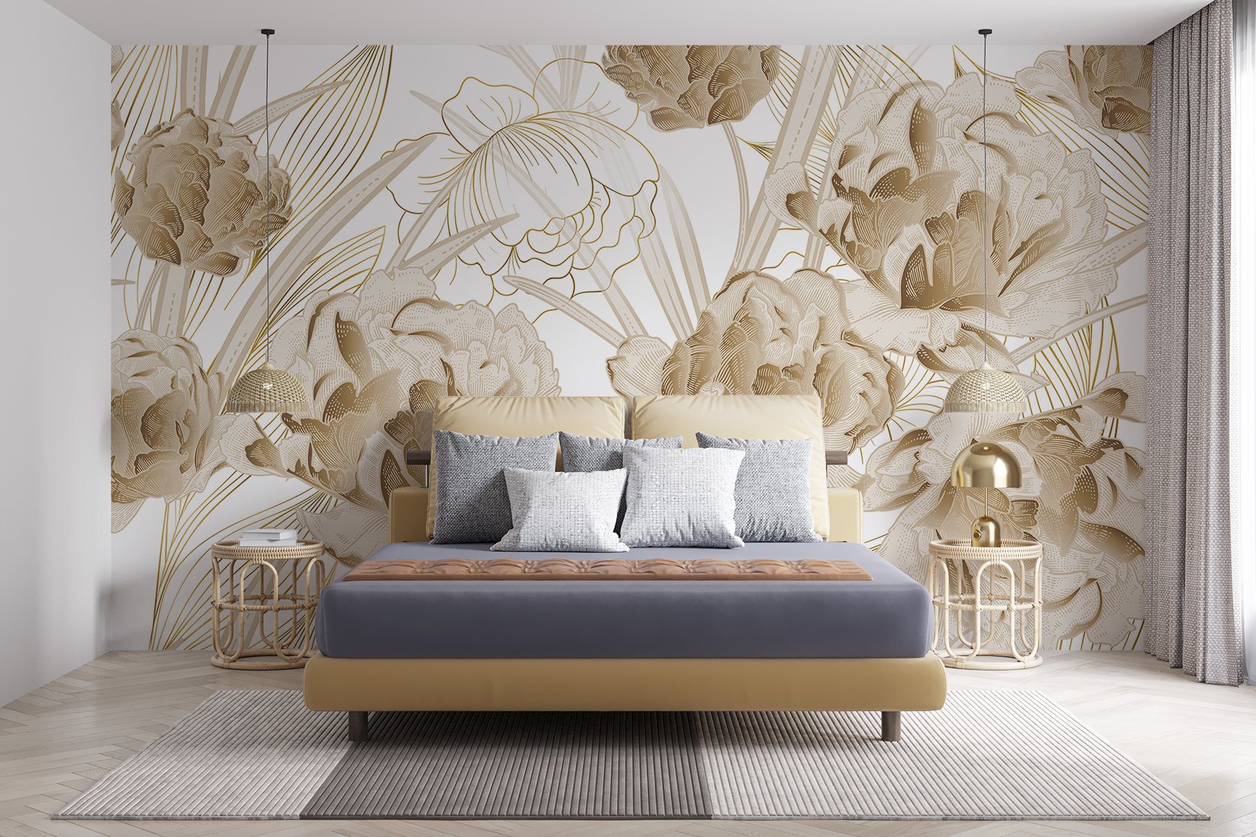 Elegant floral design in muted tones